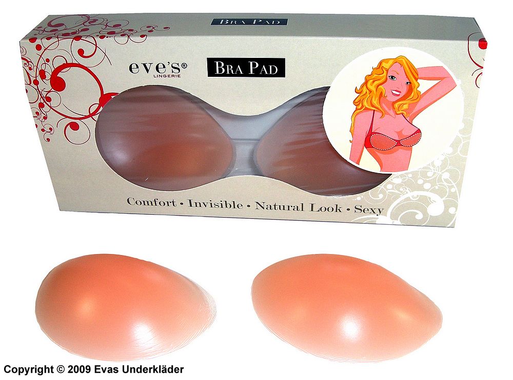 Bra pads in silicone